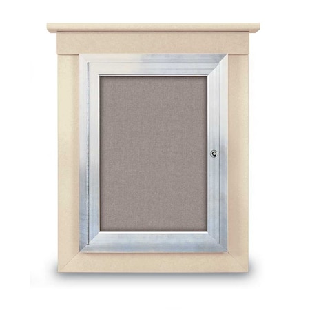 United Visual Products 42"x32" 2-Door Enclosed Letterboard, Black Vinyl/Walnut UV26235O-WALNUT-LICORI